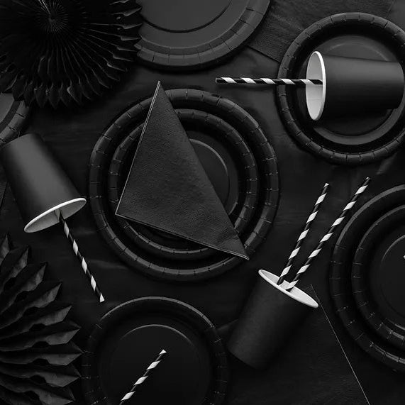 Basic black paper cups / 6 pcs.