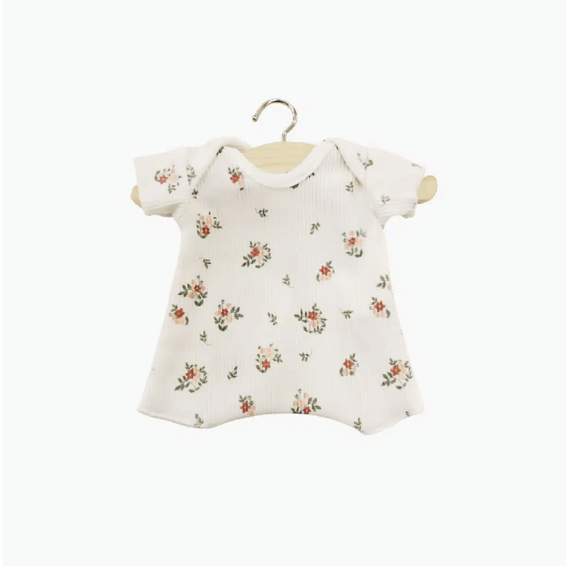 Body de algodão com flores para boneca Minikane Babies