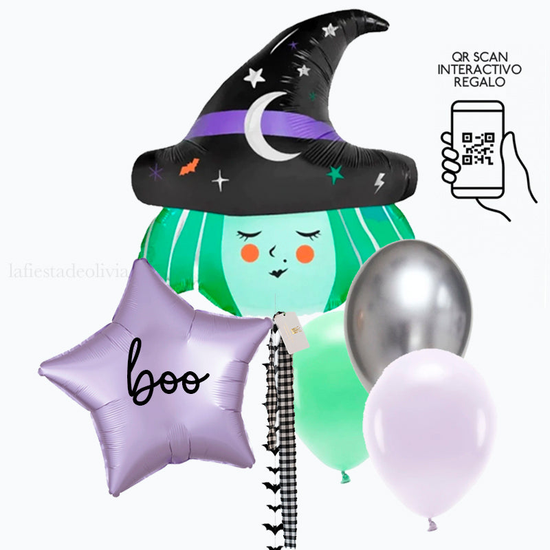 Bouquet Halloween WITCH hinchados con helio