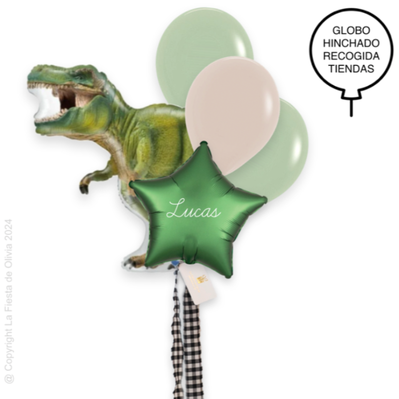 Bouquet globos DINO hinchados con helio