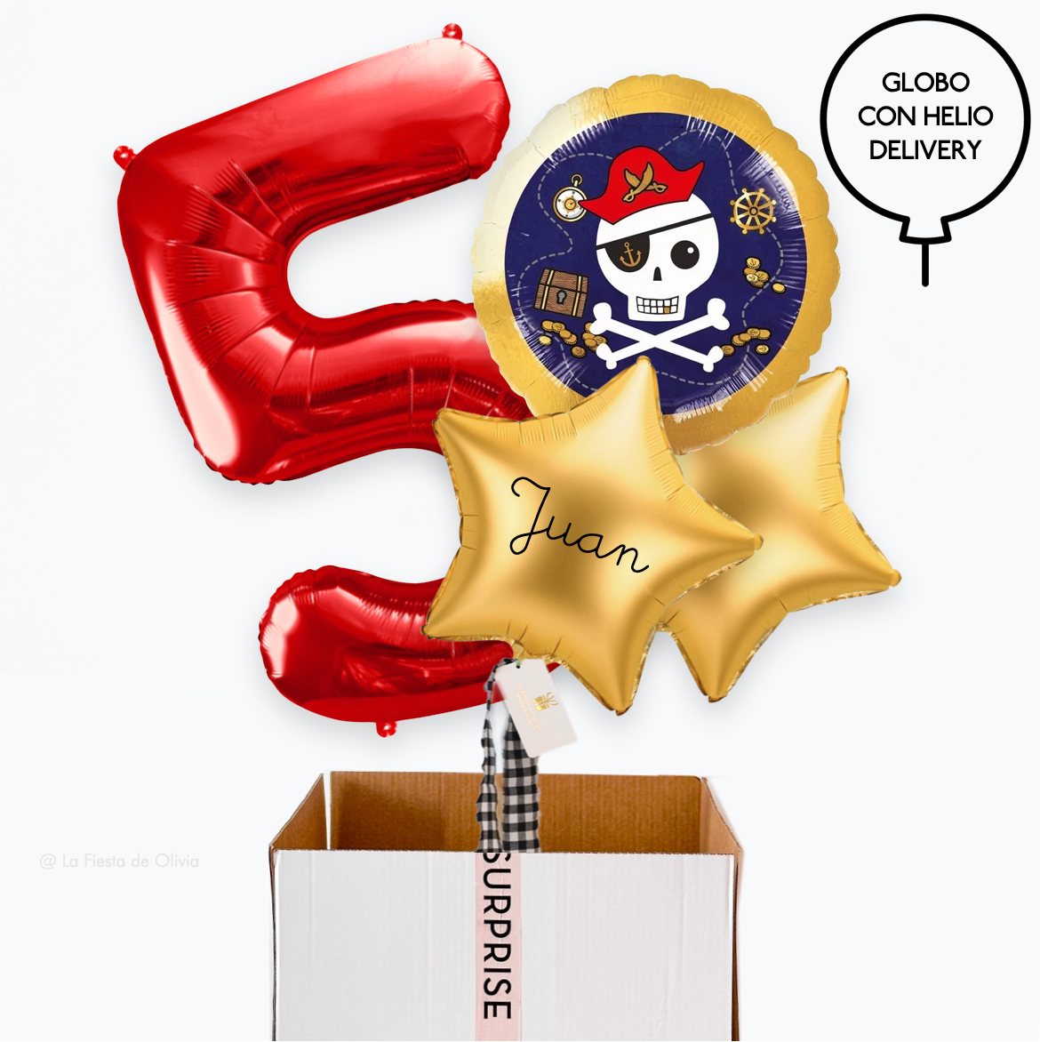 Buquê de balões inflados pirata aniversário