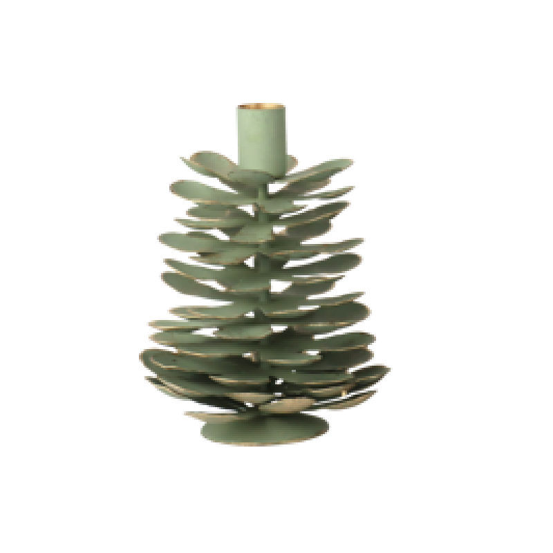 Candelabro para vela estrecha piña metal