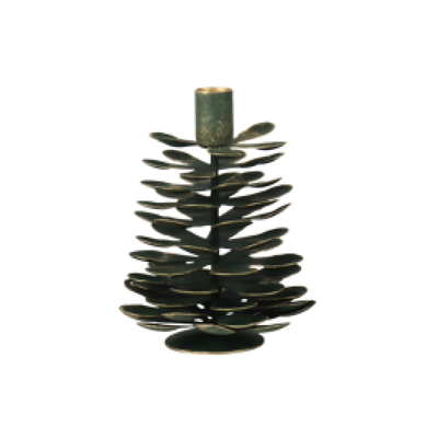 Candelabro para vela estrecha piña metal