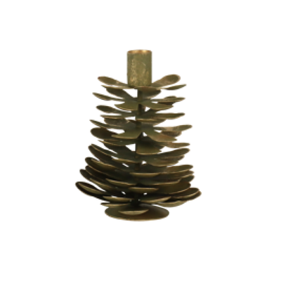 Candelabro para vela estrecha piña metal