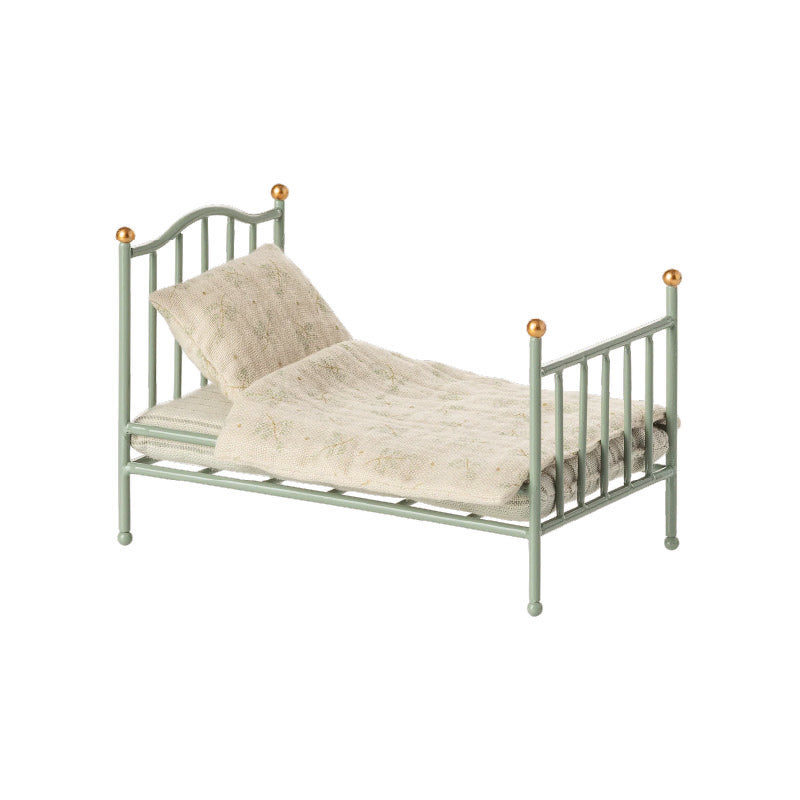 Cama individual vintage en miniatura Mouse mint Maileg