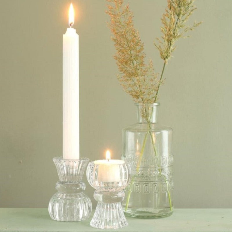 yellow glass candle holder