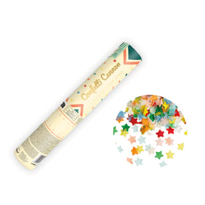 Multicolor star confetti cannon