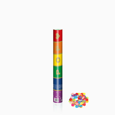 Multicolored confetti cannon