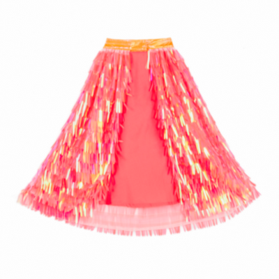 Coral sequin cape