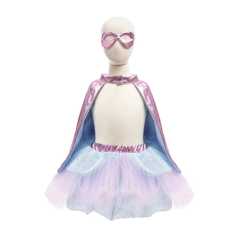 Lilac Superheroine cape, mask and tutu costume