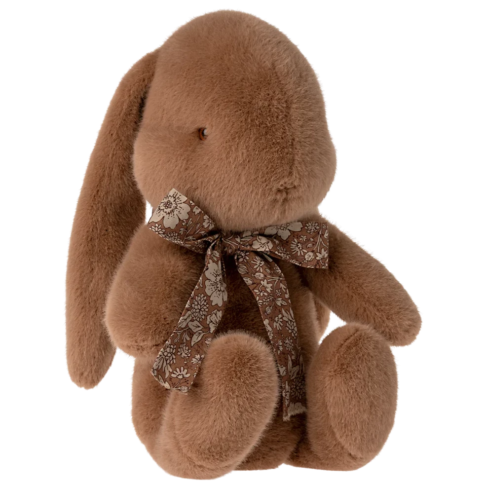 Brown plush rabbit with bow M