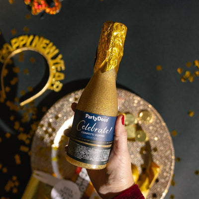 Cañón de confeti Champagne oro
