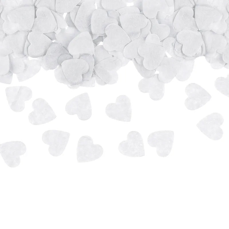 Confetti tissue paper white heart