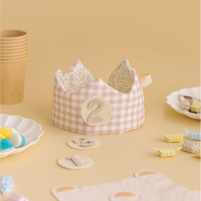 Corona reversible Mon Petit Nicolás flor rosa / Vichy