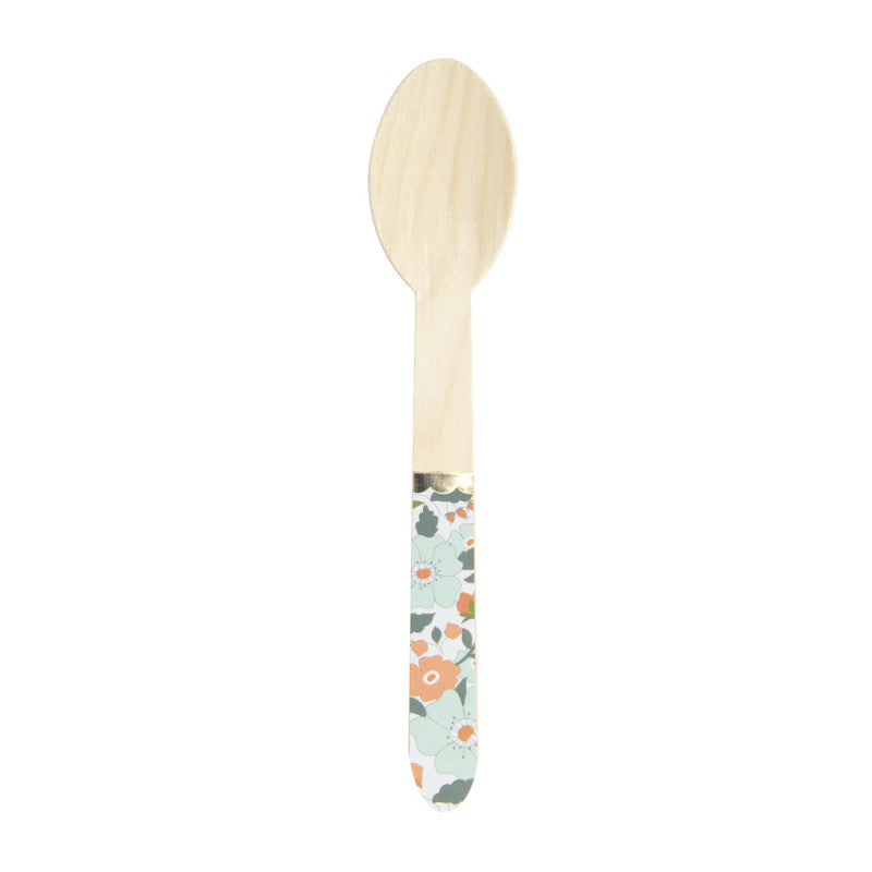 Liberty blue wooden spoon with gold detail Eco / 8 pcs.