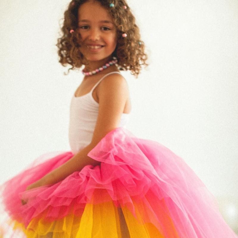 Asymmetrical Orange Tutu Skirt