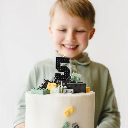 Lego number 5 candle