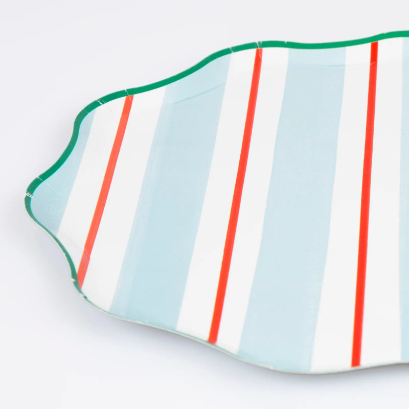 Pratos Preppy Stripe Mix / 8 peças.