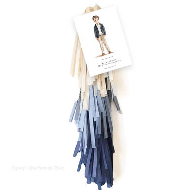 Globo ICONIC PREMIUM TASSEL Blue Recuerdo Comunión hinchado