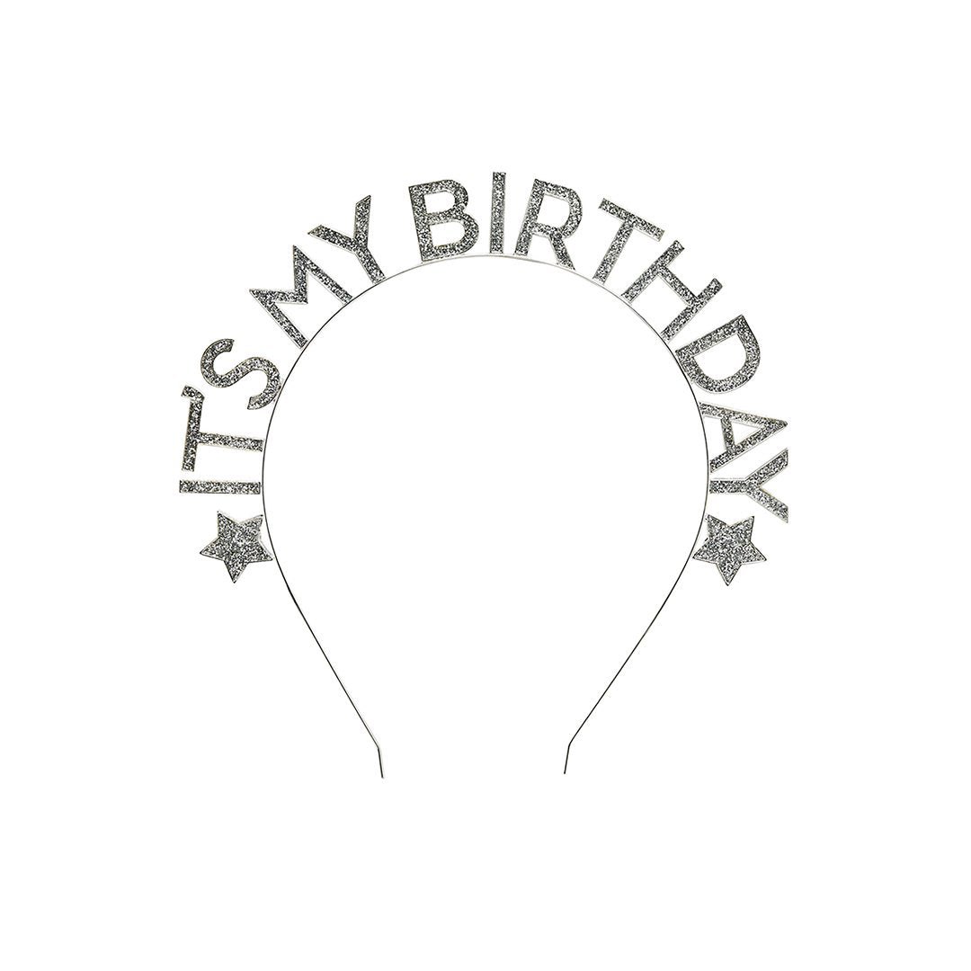 It's My birthday silver headband
