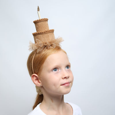 Taupe Birthday Cake Hat Headband