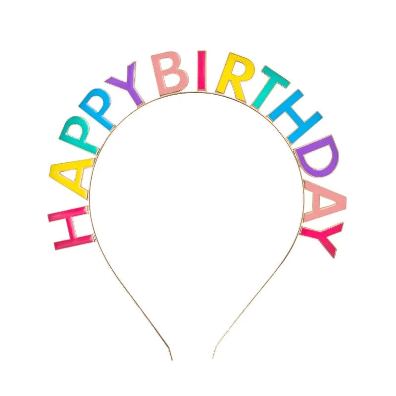 Multicolored Happy Birthday headband