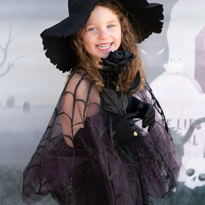 Black Spider Witch Tulle Cape and Tutu