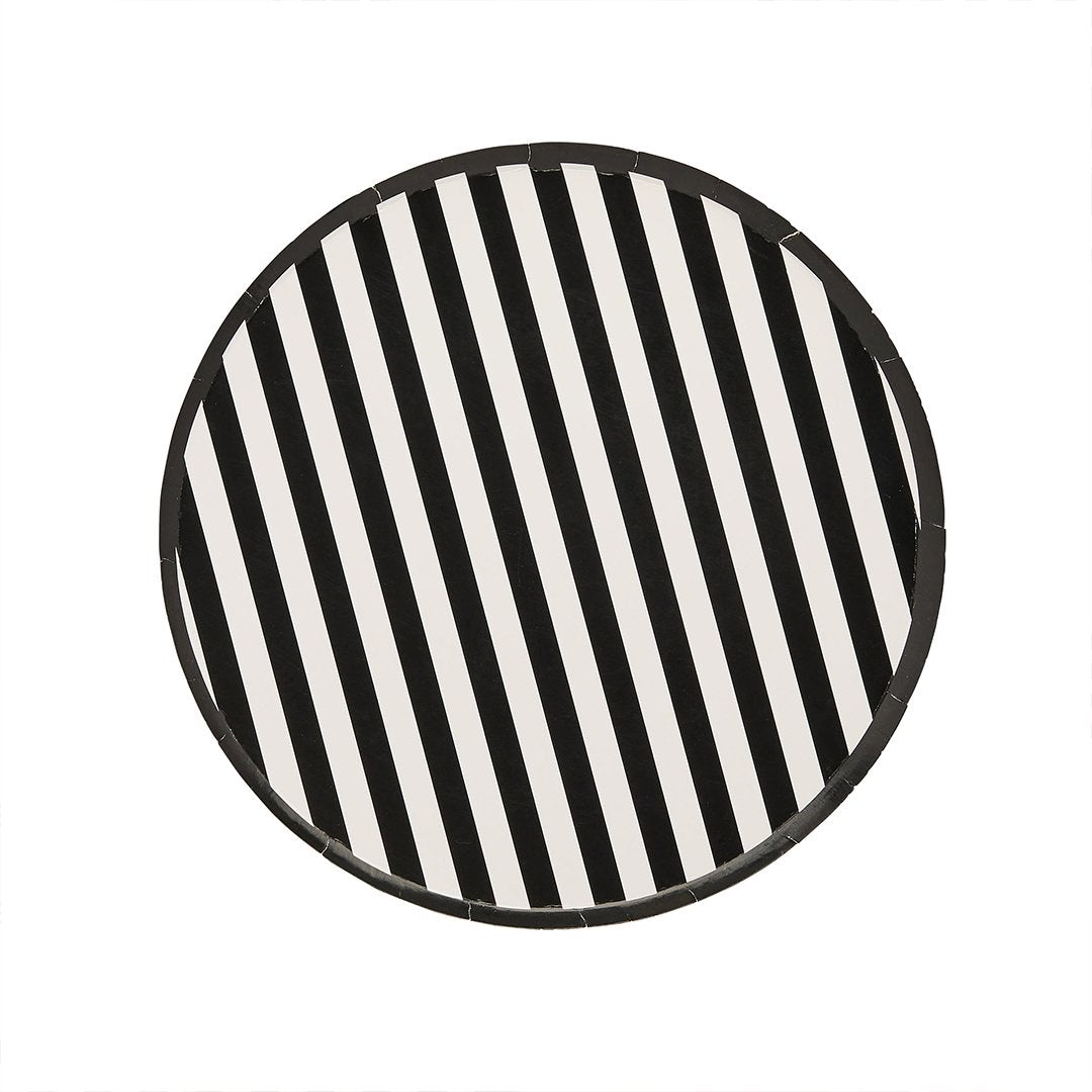 Monochrome striped plate/ 8 pcs.