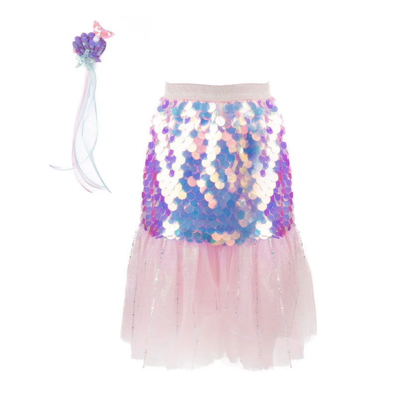 Pink mermaid sequin skirt and clip