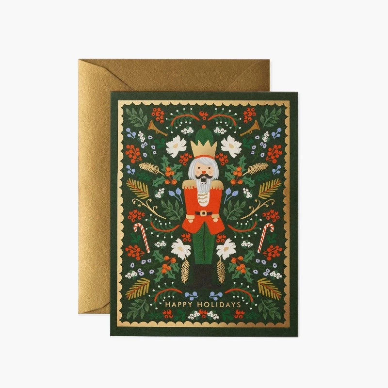 Tarjeta de Navidad Evergreen Nutcracker  R. Paper & Co