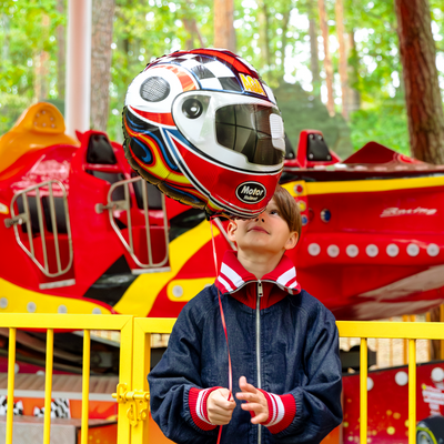 Globo foil casco de moto de carreras
