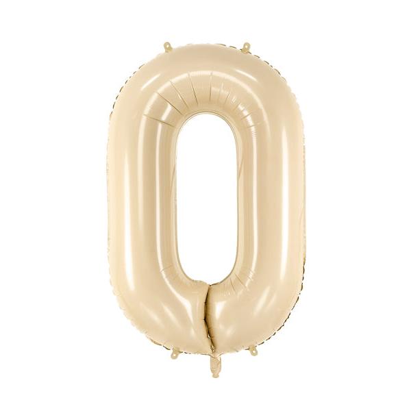 Foil balloon numbers L matte beige