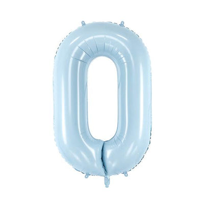 Foil balloon numbers L matte powder blue