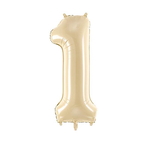 Foil balloon numbers L matte beige