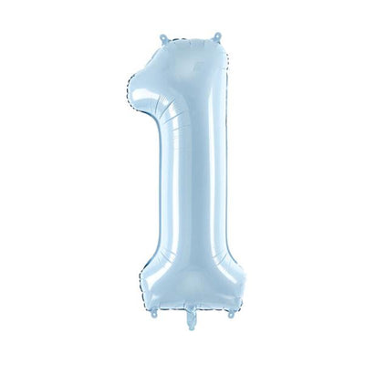 Foil balloon numbers L matte powder blue