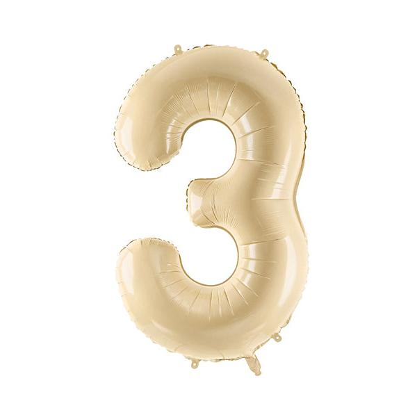 Foil balloon Numbers L beige basic