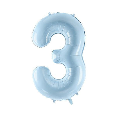 Foil balloon Numbers L light blue basic