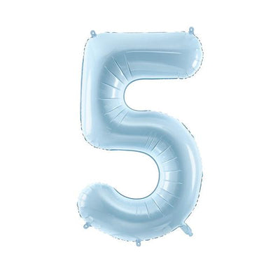 Foil balloon numbers L matte powder blue