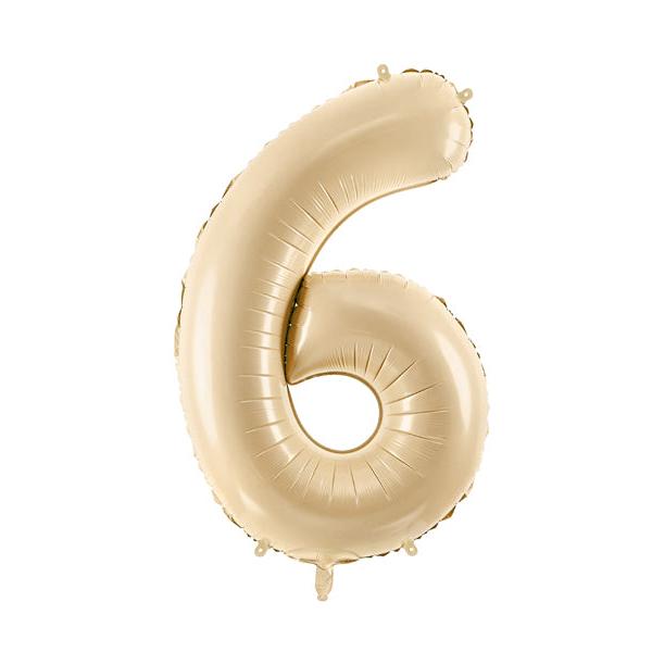 Foil balloon numbers L matte beige