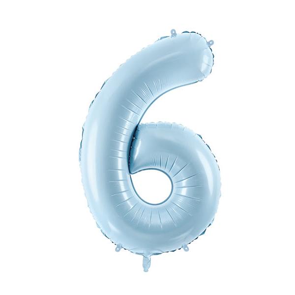 Foil balloon numbers L matte powder blue