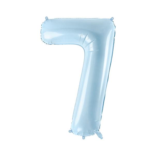 Foil balloon numbers L matte powder blue