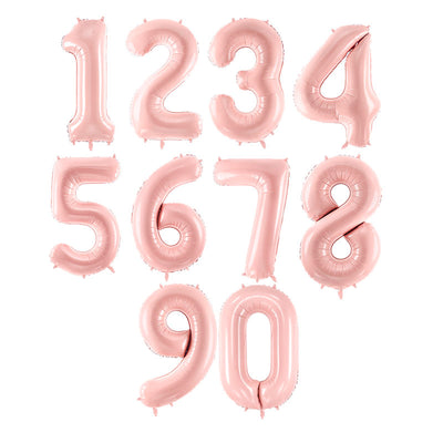 Foil balloon Numbers L basic pastel pink