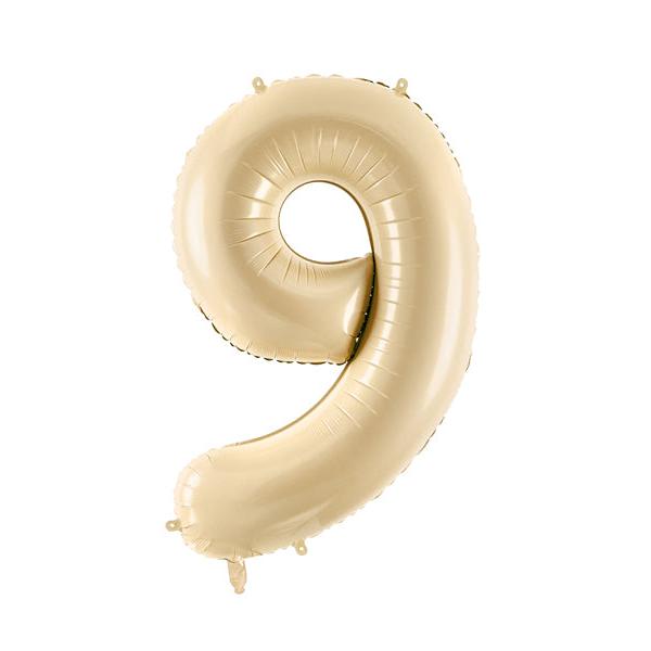 Foil balloon numbers L matte beige