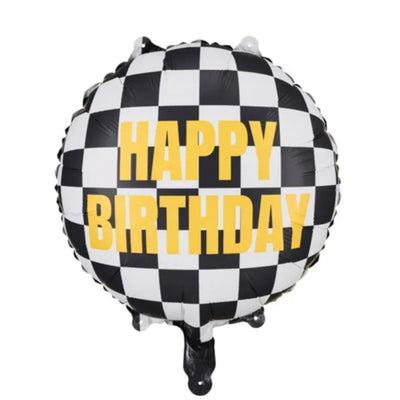 Balão alumínio de corrida de carros de feliz aniversário