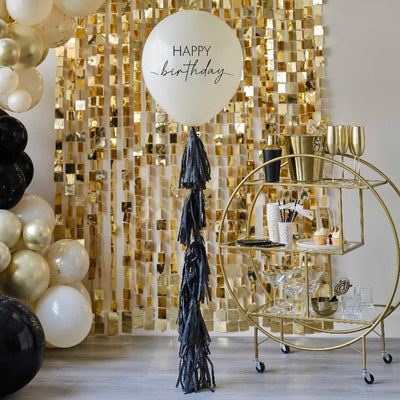 XL balloon "Happy Birthday" with DIY tassel