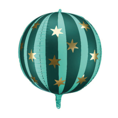 Balão orbital com listras verdes e estrelas