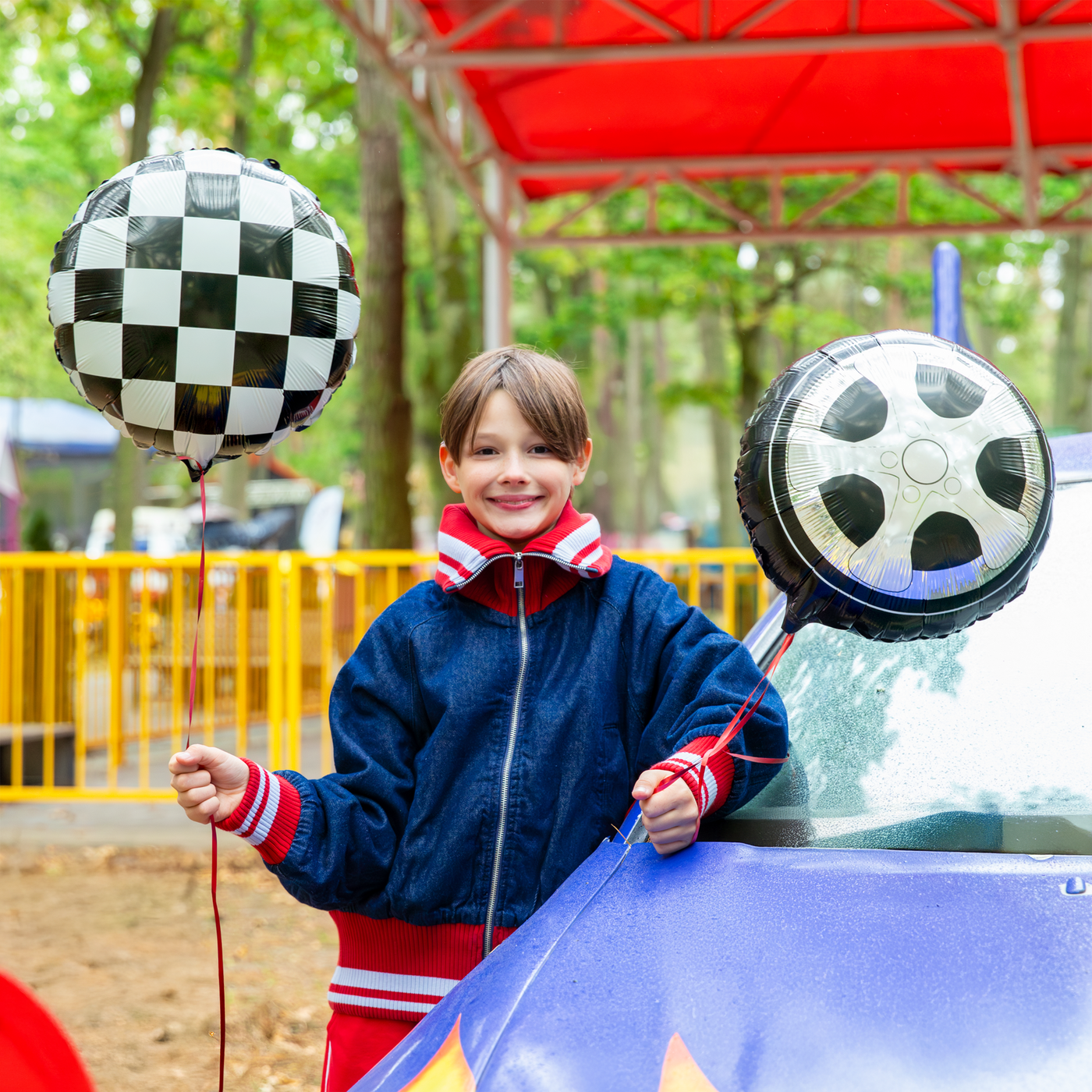 Globo foil rueda de coche de carreras