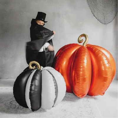 Globo foil standing calabaza halloween Blanco y Negro