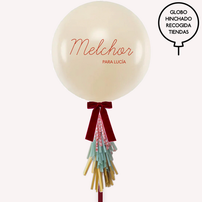 Globo XL Lazo de terciopelo y tassel Premium hinchado con Helio