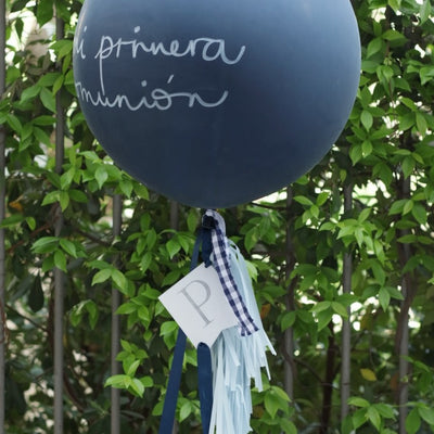FULL BLUE INITIAL puffy powder balloon